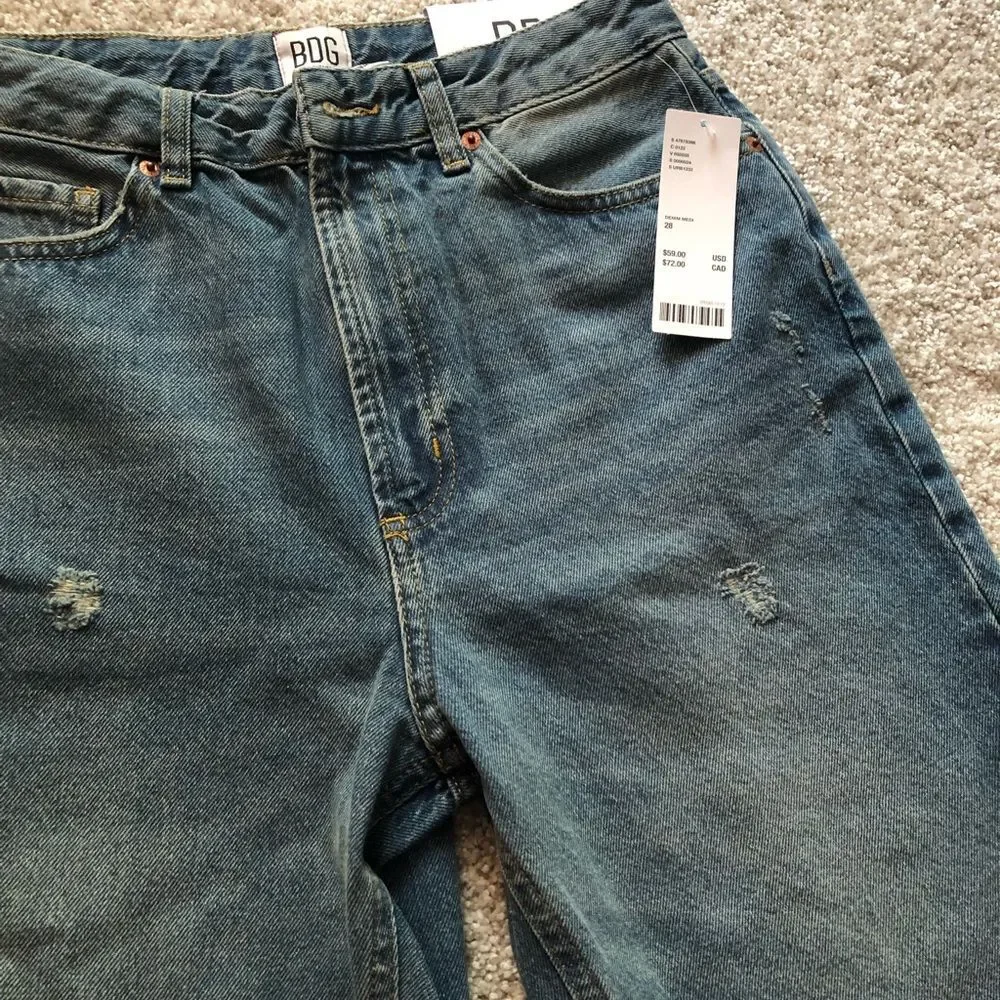 New Urban outfitters BDG mom high rise jeans pants, size 28, roll up bottom